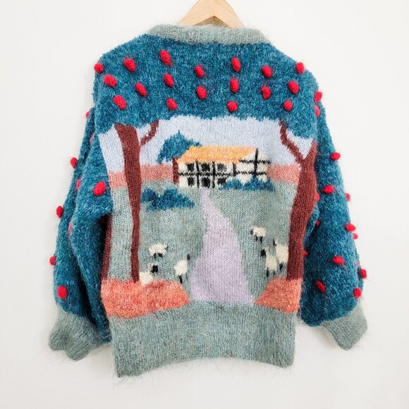 Vintage Susie Lee The Covent Garden Collection Hand Knit Bobble Mohair Sweater - Picture 2 of 10